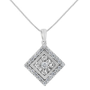 10KT White Gold 1/2 cttw Diamond Square